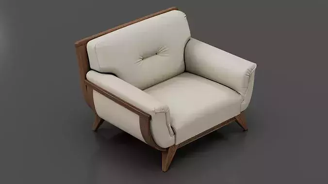 Modern Chair 7 Low-poly 3D model 5