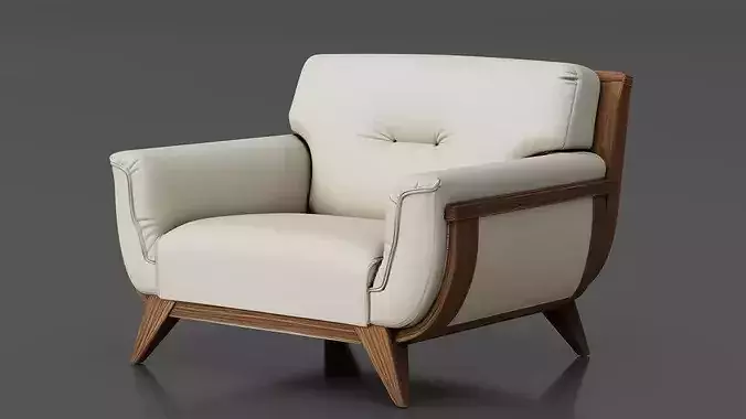 Modern Chair 7 Low-poly 3D model 2