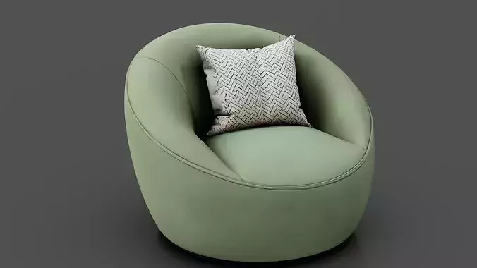 Modern Chair 3 Low-poly 3D model 2