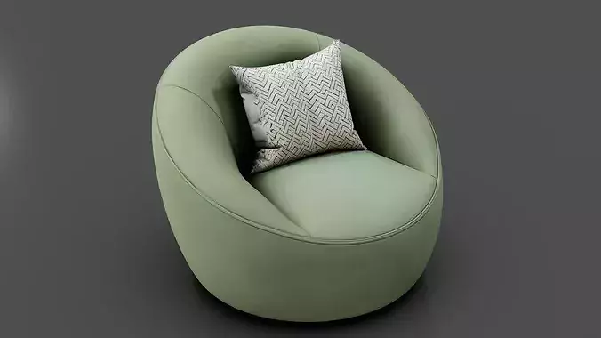 Modern Chair 3 Low-poly 3D model 5