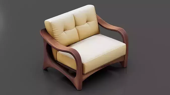 Modern Chair 9 Low-poly 3D model 5