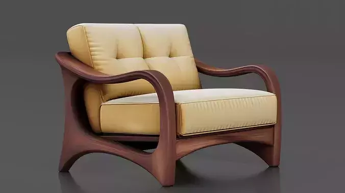 Modern Chair 9 Low-poly 3D model 2