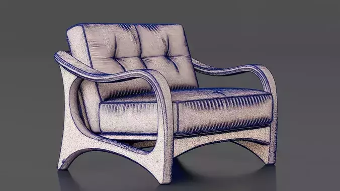 Modern Chair 9 Low-poly 3D model 7