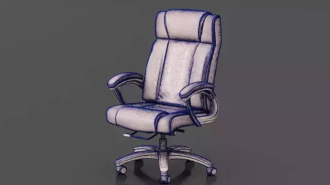 Office Chair 4 Low-poly 3D model 7