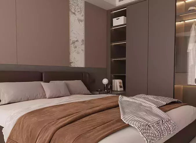 modern bedroom interior023 3D model 6