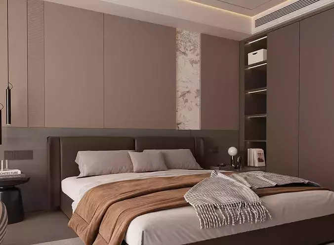modern bedroom interior023 3D model 2