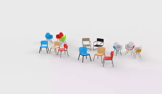 Kram Lounge Chair set  3D model 3