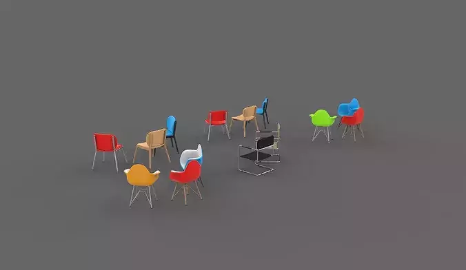 Kram Lounge Chair set  3D model 5