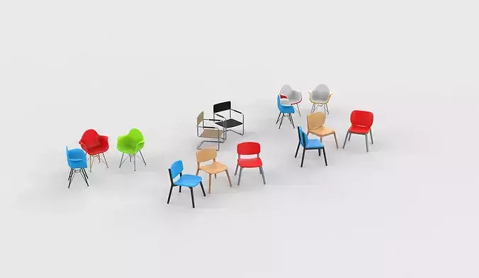 Kram Lounge Chair set  3D model 2