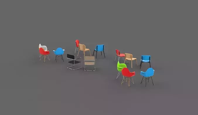Kram Lounge Chair set  3D model 6