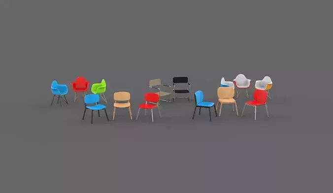 Kram Lounge Chair set  3D model 4