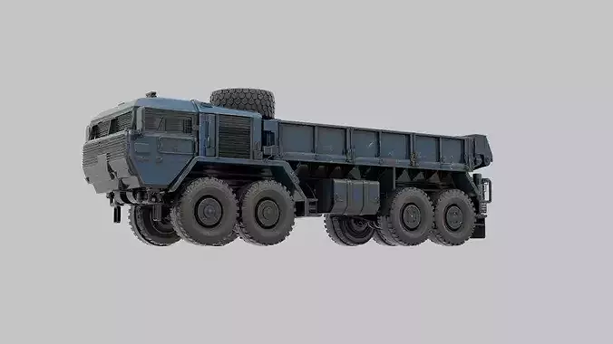 Game Ready High Poly Military Transport Truck 3D Model