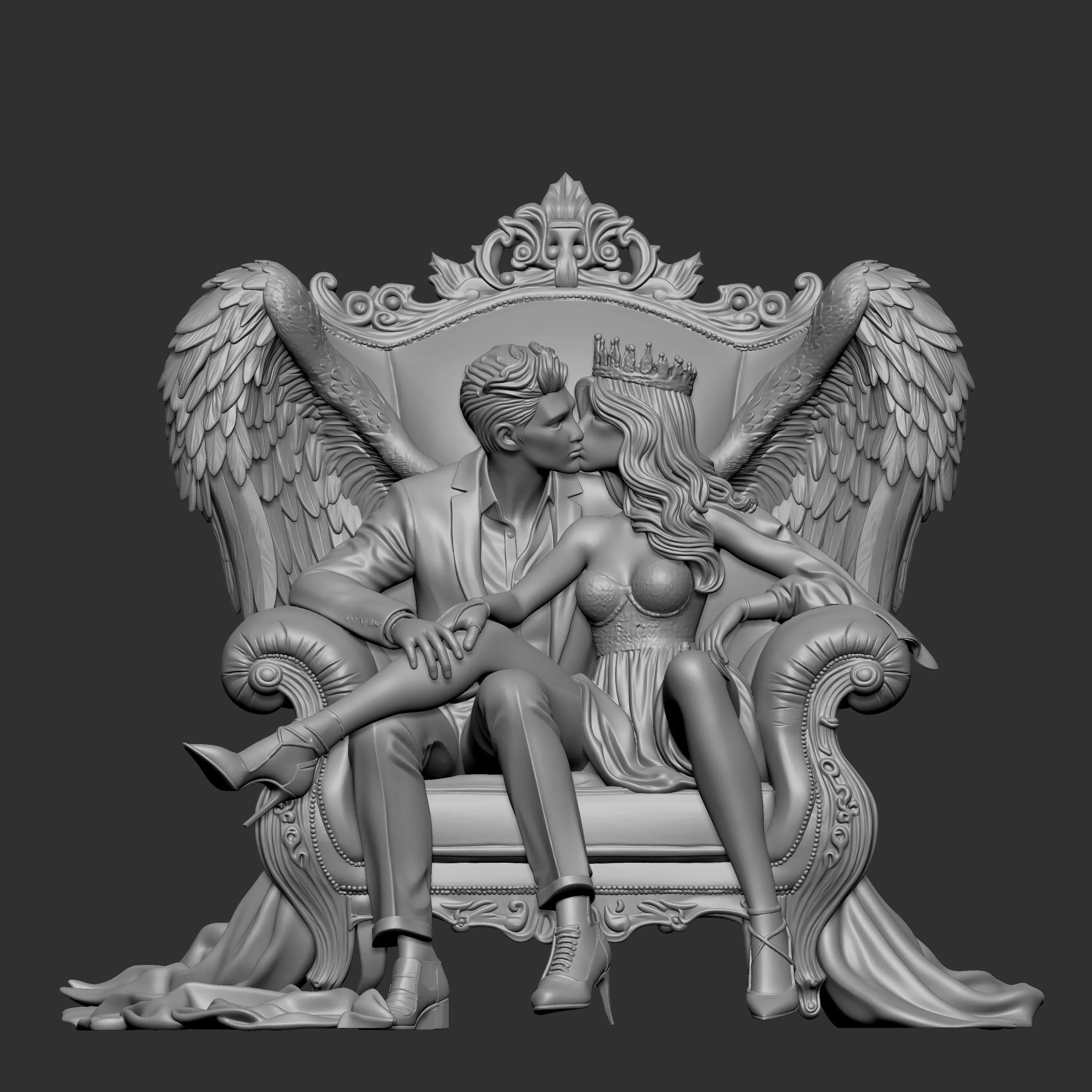 wedding couple sitting 3D print model
