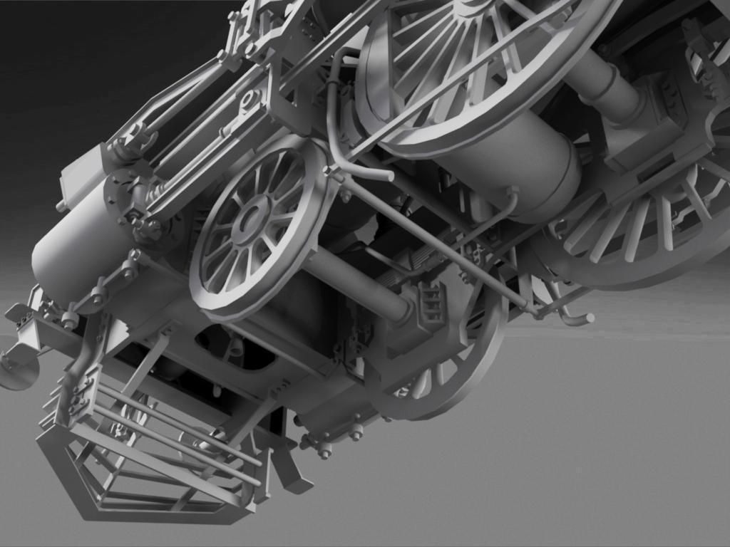 Orleans 1893 Steam Locomotive 3D model_17