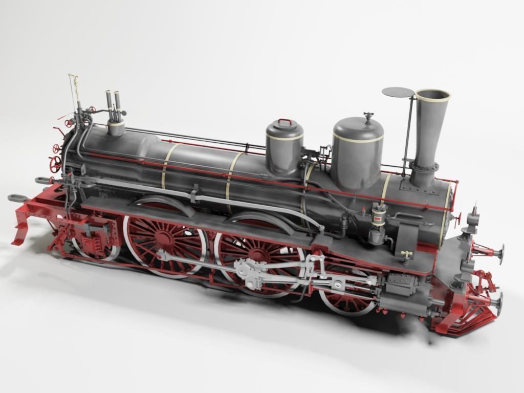 Orleans 1893 Steam Locomotive 3D model_8