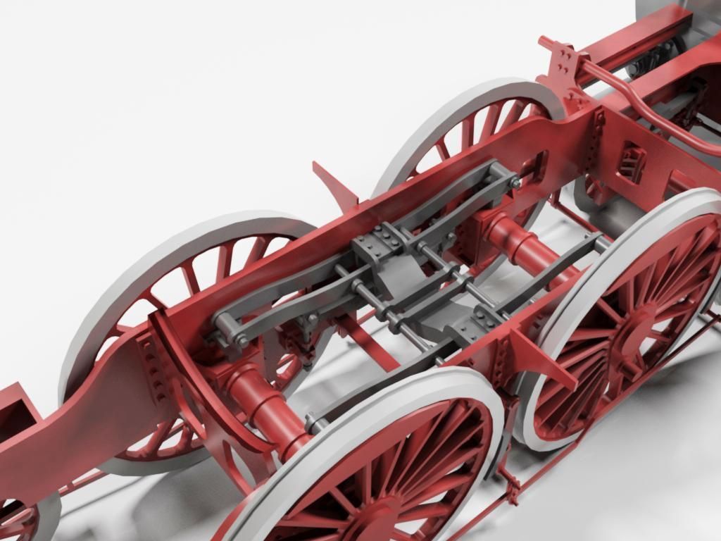 Orleans 1893 Steam Locomotive 3D model_10