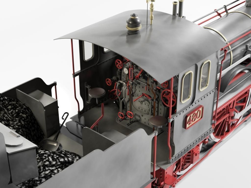 Orleans 1893 Steam Locomotive 3D model_5