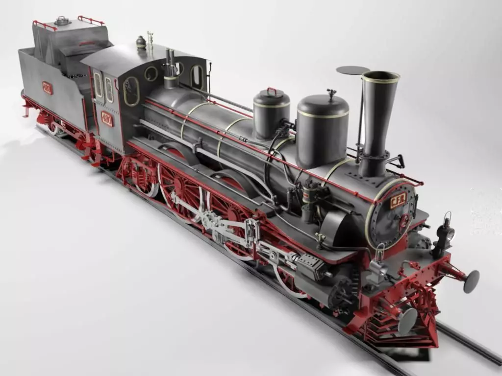 Orleans 1893 Steam Locomotive 3D model_0