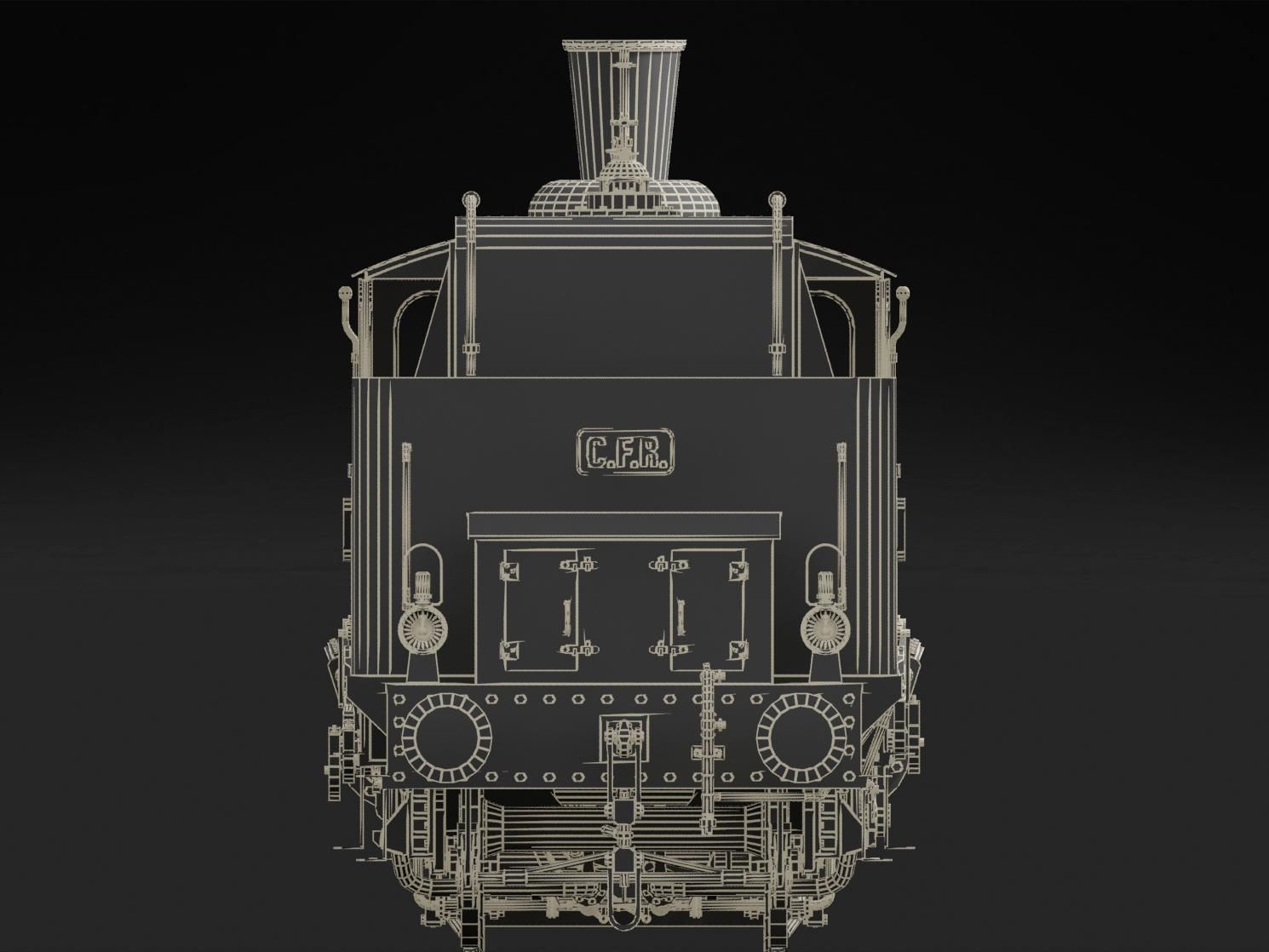 Orleans 1893 Steam Locomotive 3D model_24