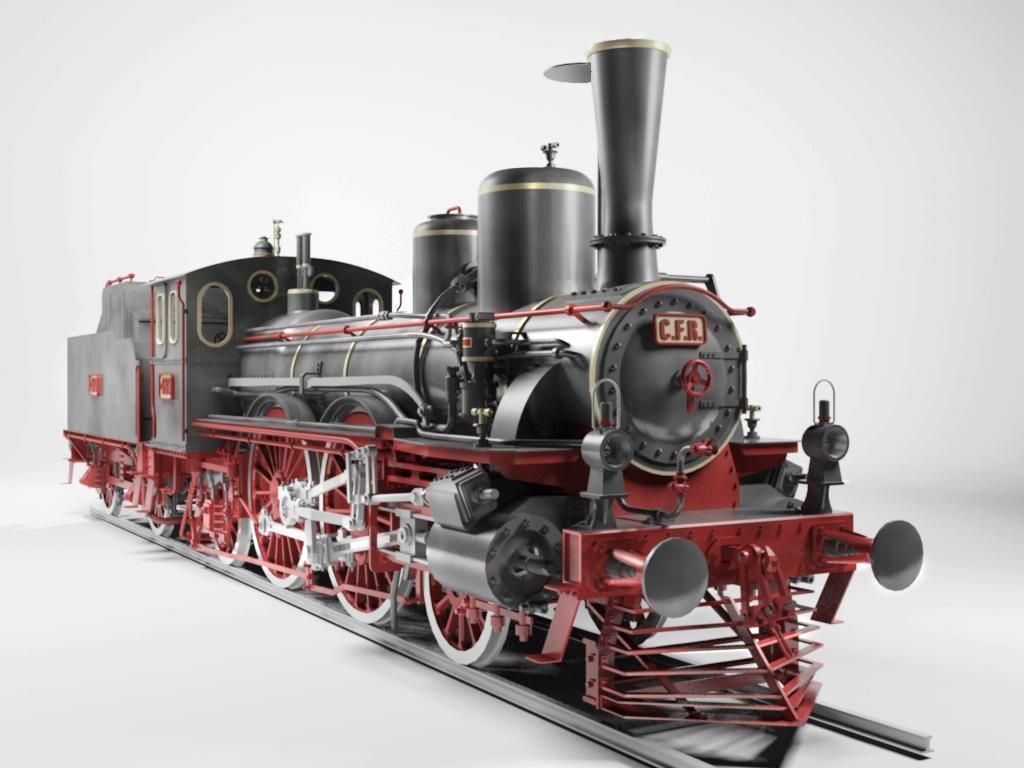 Orleans 1893 Steam Locomotive 3D model_1