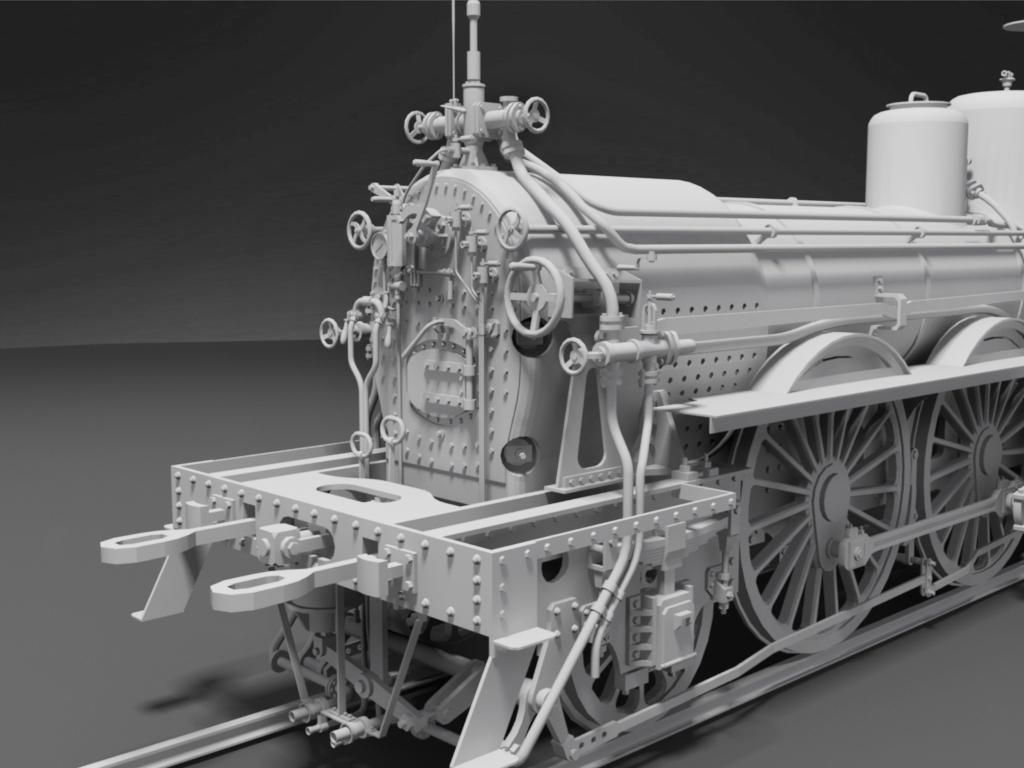 Orleans 1893 Steam Locomotive 3D model_15