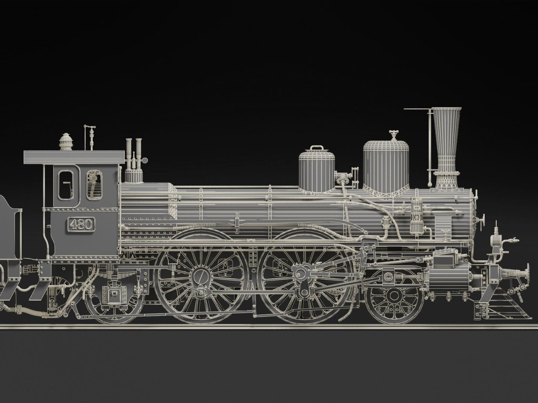 Orleans 1893 Steam Locomotive 3D model_21