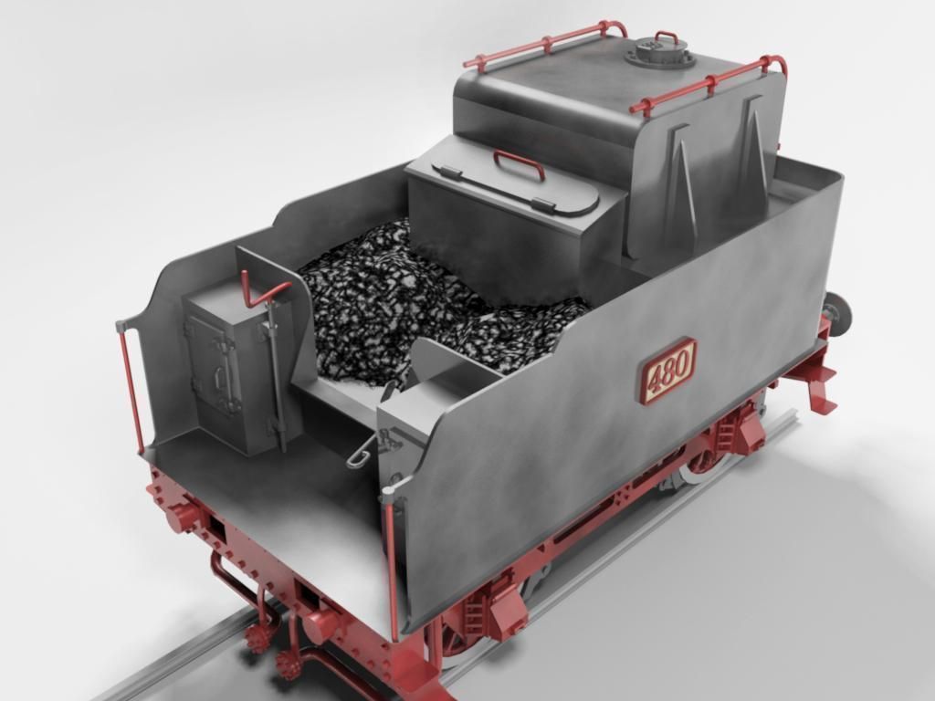 Orleans 1893 Steam Locomotive 3D model_7