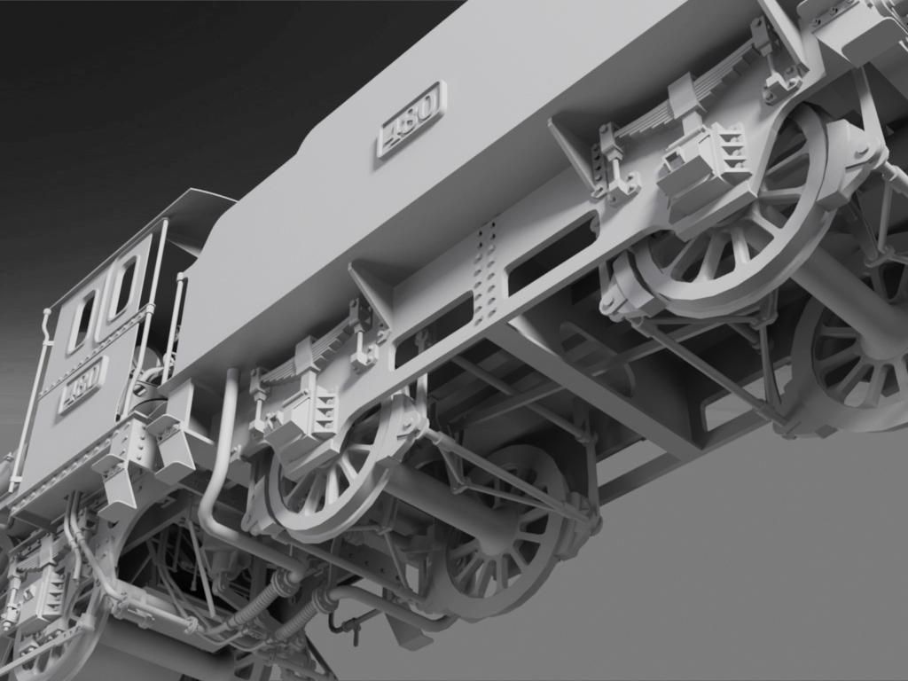 Orleans 1893 Steam Locomotive 3D model_18