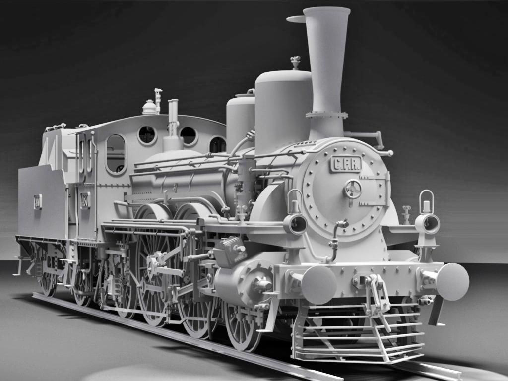 Orleans 1893 Steam Locomotive 3D model_11