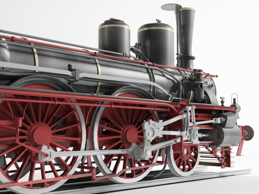 Orleans 1893 Steam Locomotive 3D model_2