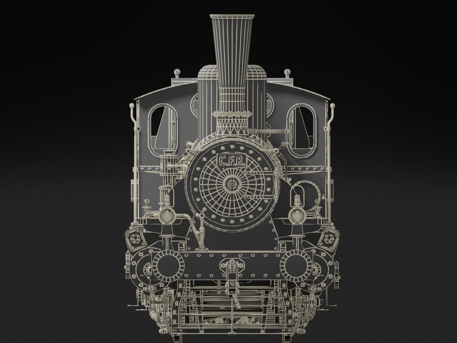 Orleans 1893 Steam Locomotive 3D model_25
