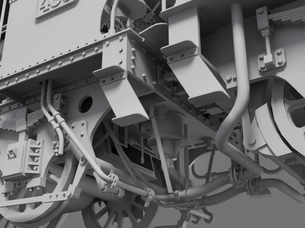 Orleans 1893 Steam Locomotive 3D model_19