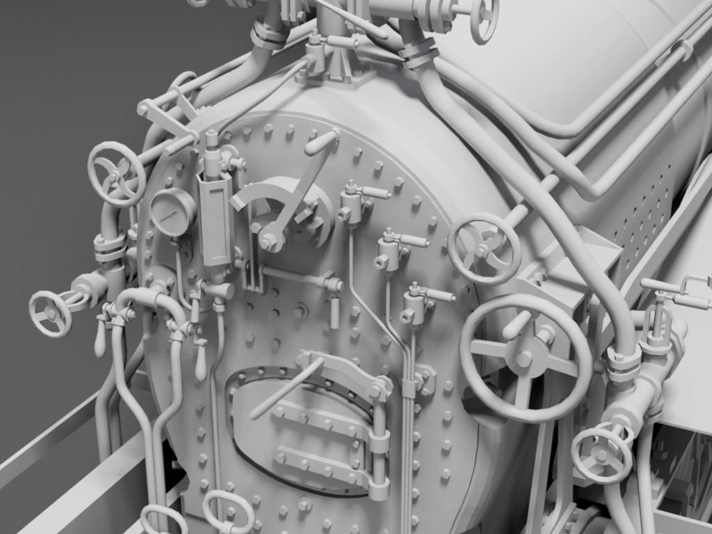 Orleans 1893 Steam Locomotive 3D model_16