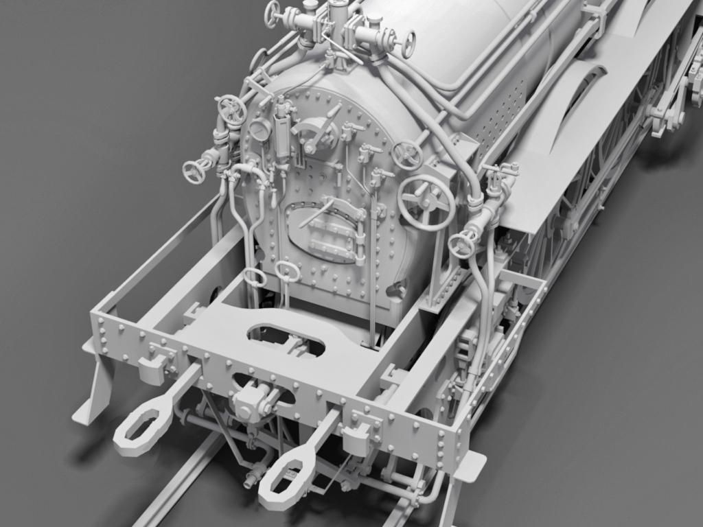 Orleans 1893 Steam Locomotive 3D model_14