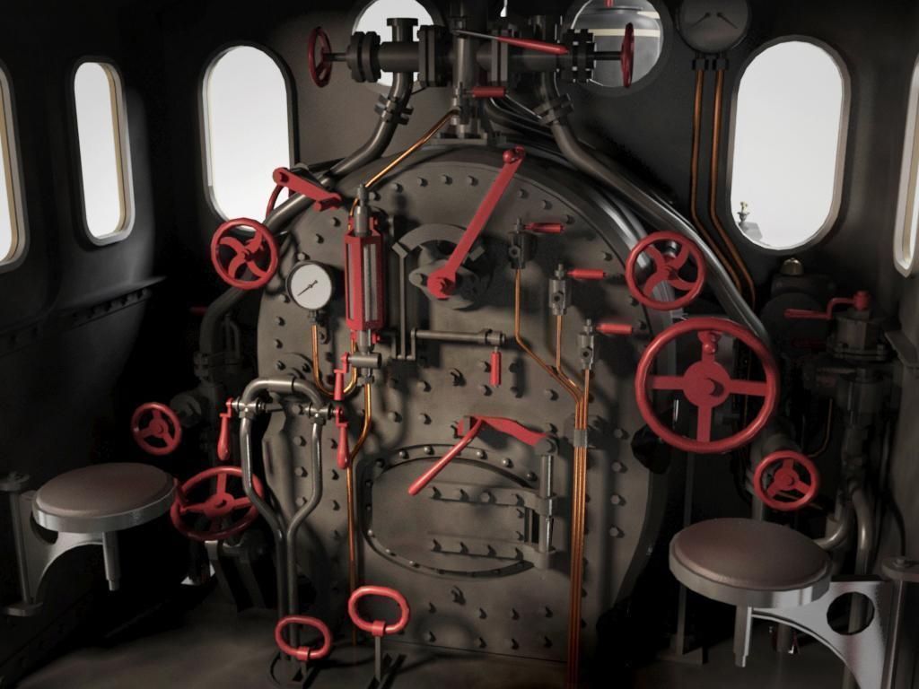 Orleans 1893 Steam Locomotive 3D model_6