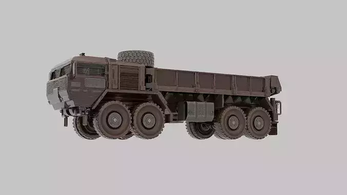 Game Ready High Poly Military Transport Truck 3D Model