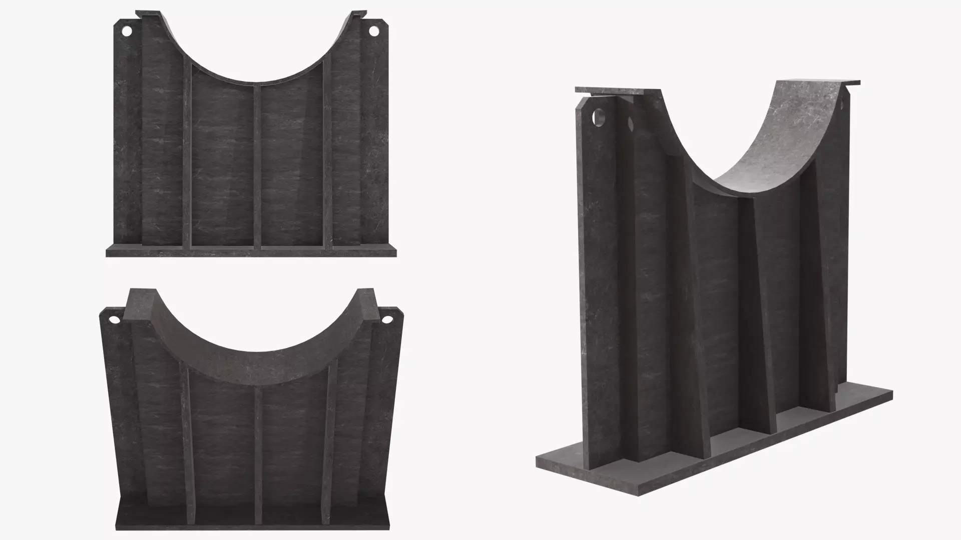 Industrial Pipe Support Saddle Low-poly 3D model