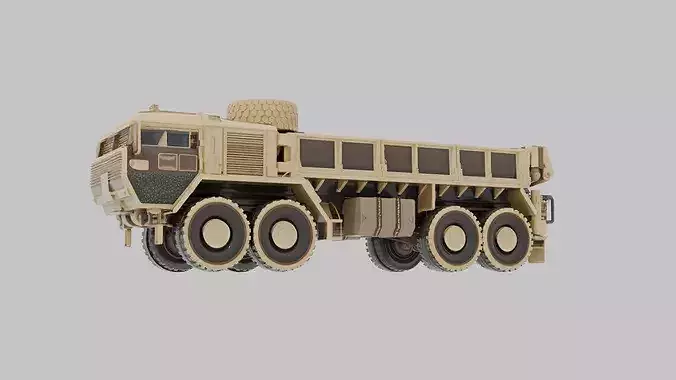 Game Ready High Poly Military Transport Truck 3D Model