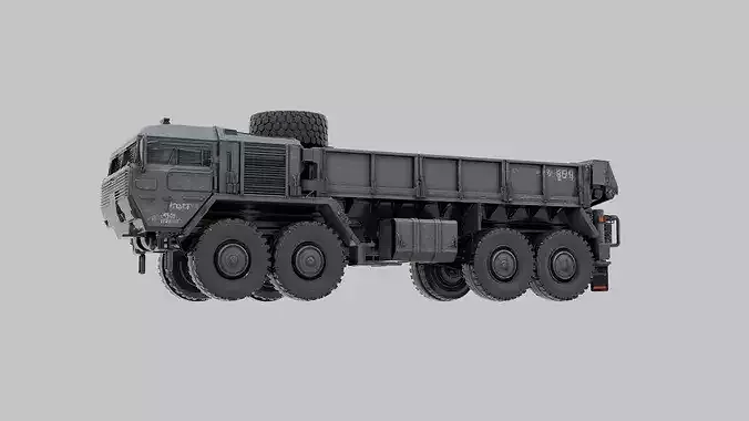 Game Ready High Poly Military Transport Truck 3D Model
