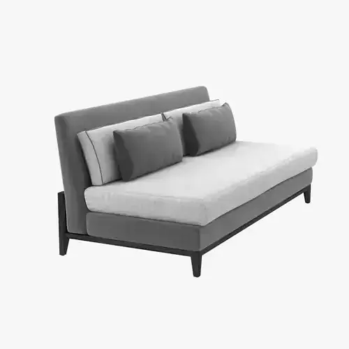 Custom made armless sofa with pillows