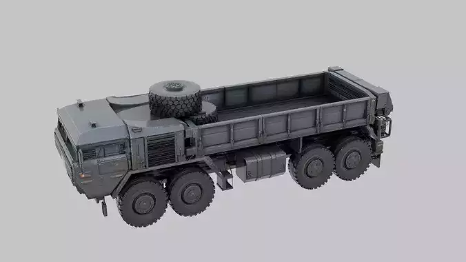 Game Ready High Poly Military Transport Truck 3D Model