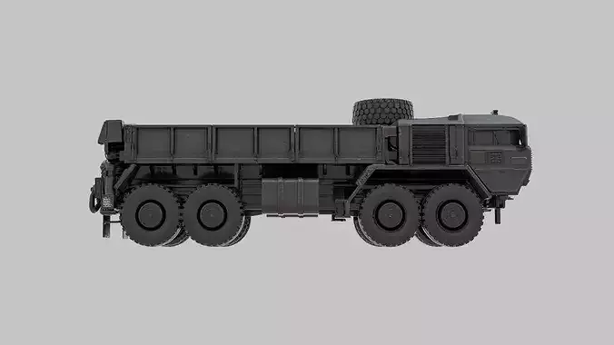 Game Ready High Poly Military Transport Truck 3D Model