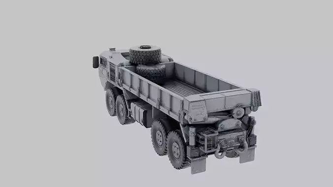 Game Ready High Poly Military Transport Truck 3D Model