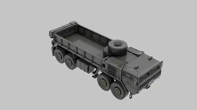 Game Ready High Poly Military Transport Truck 3D Model
