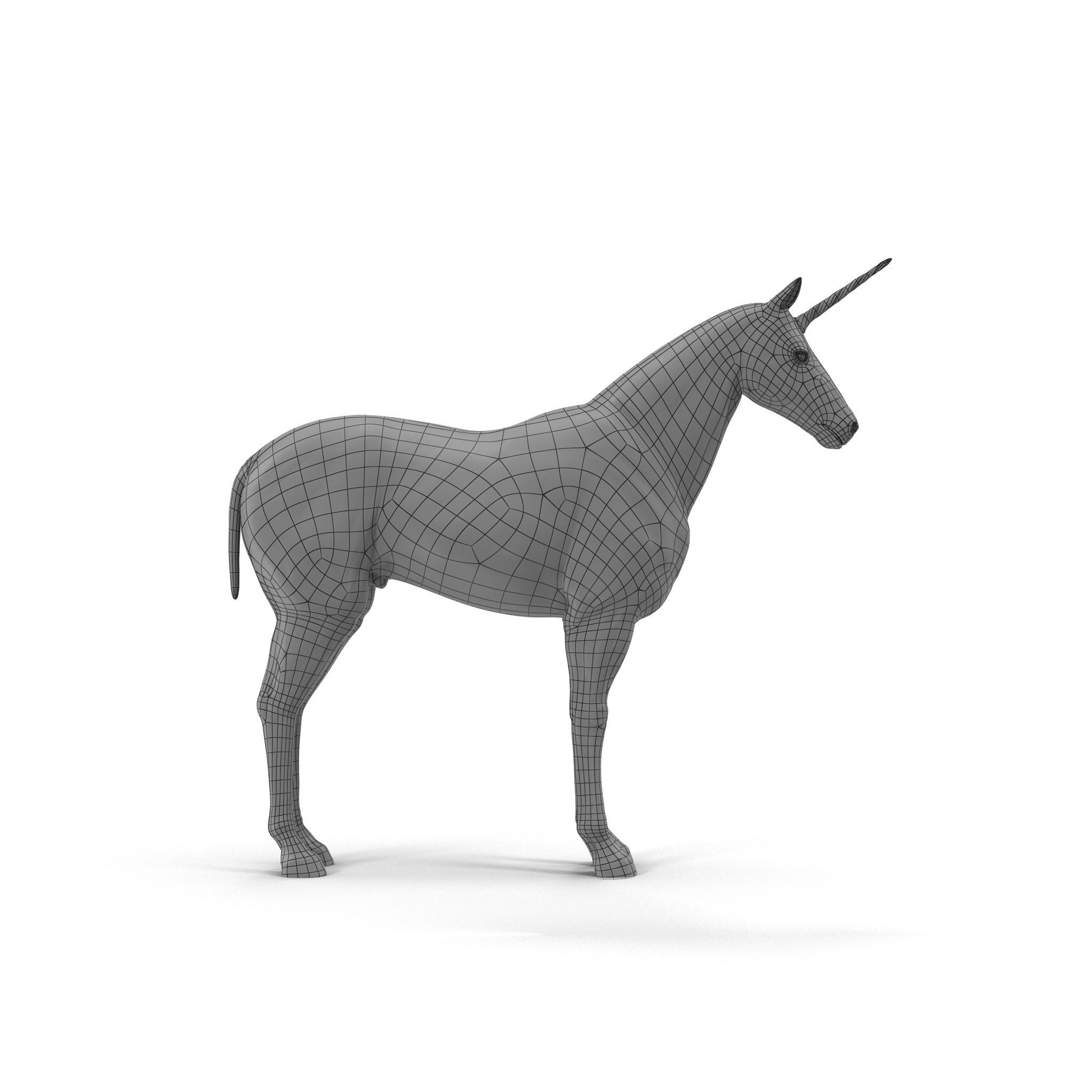 Unicorn with rainbow mane 3D model_17