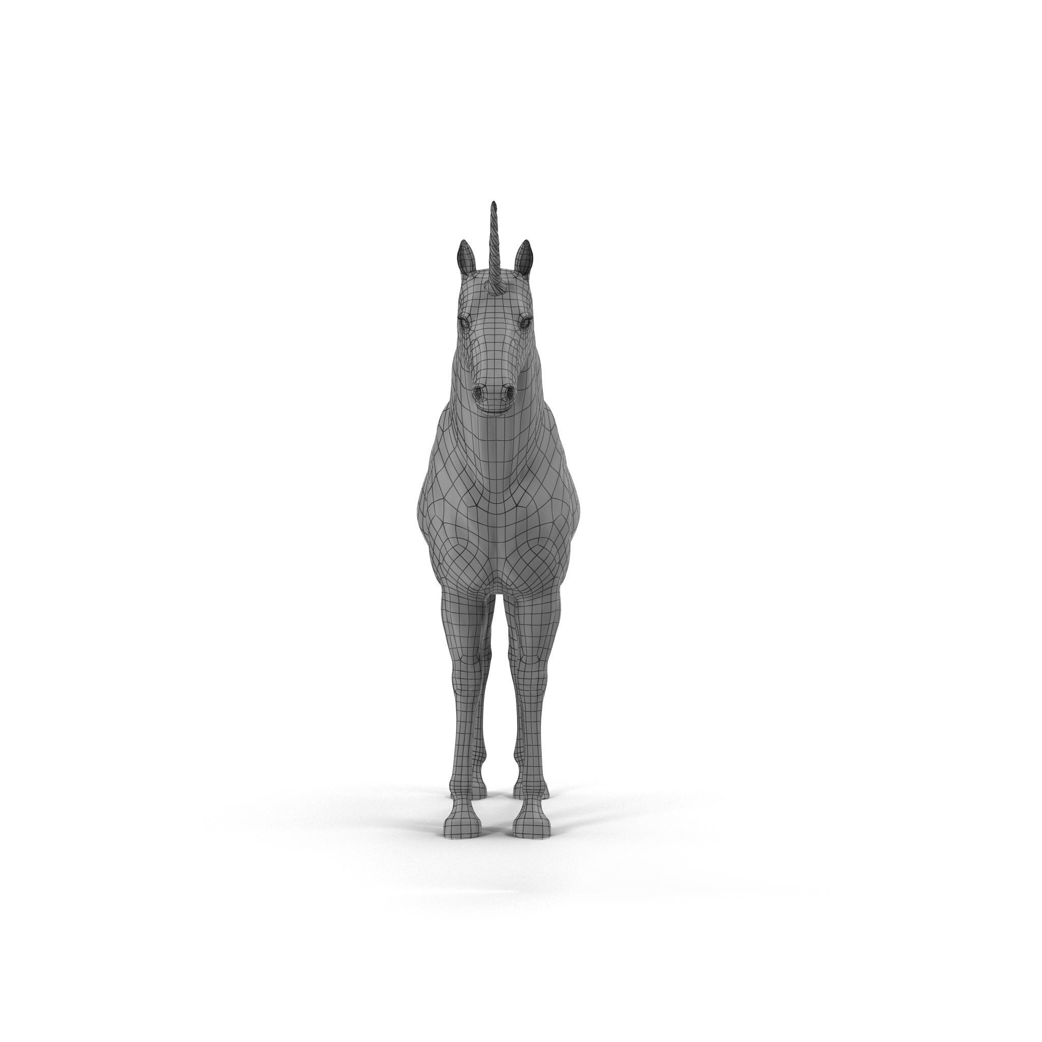 Unicorn with rainbow mane 3D model_19