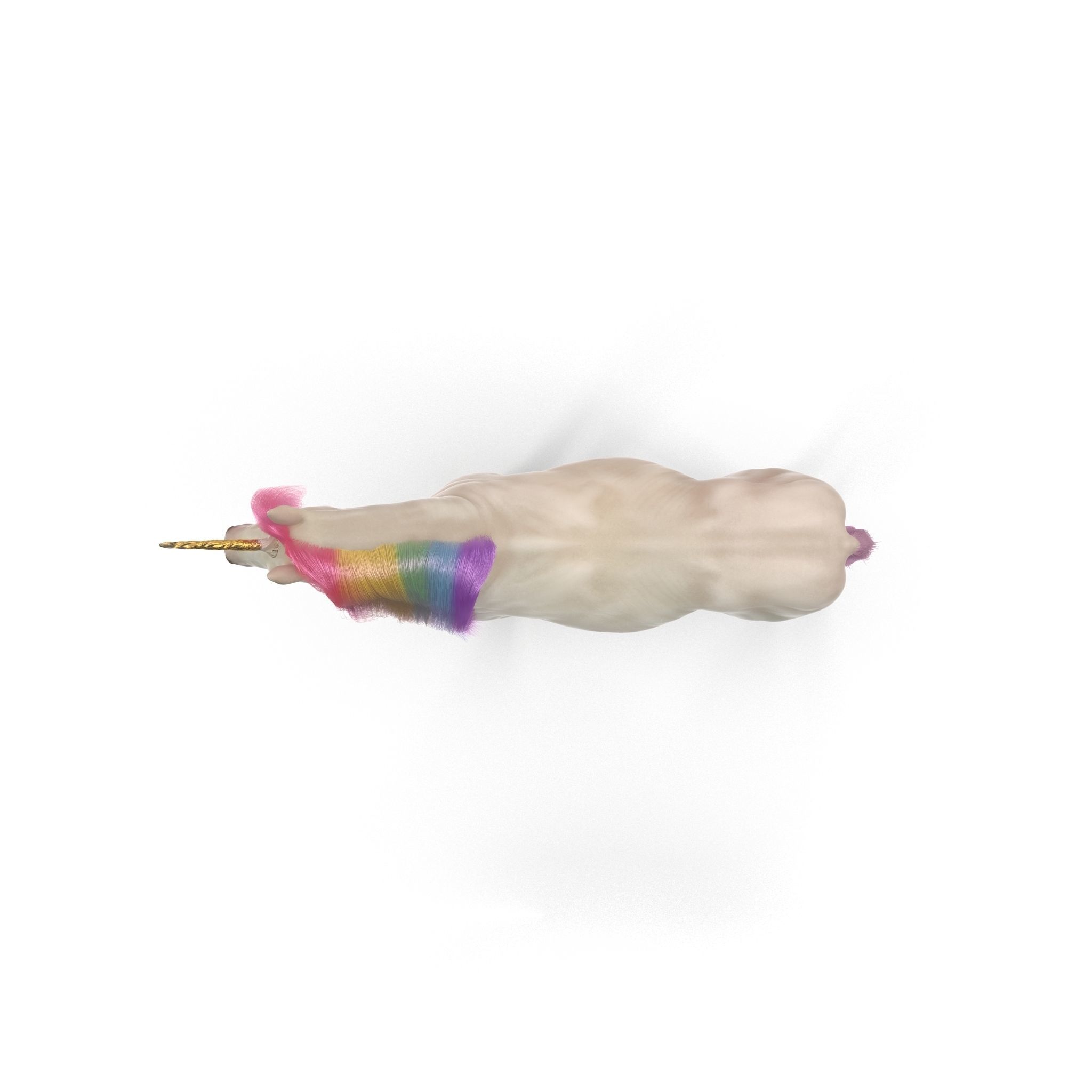 Unicorn with rainbow mane 3D model_10