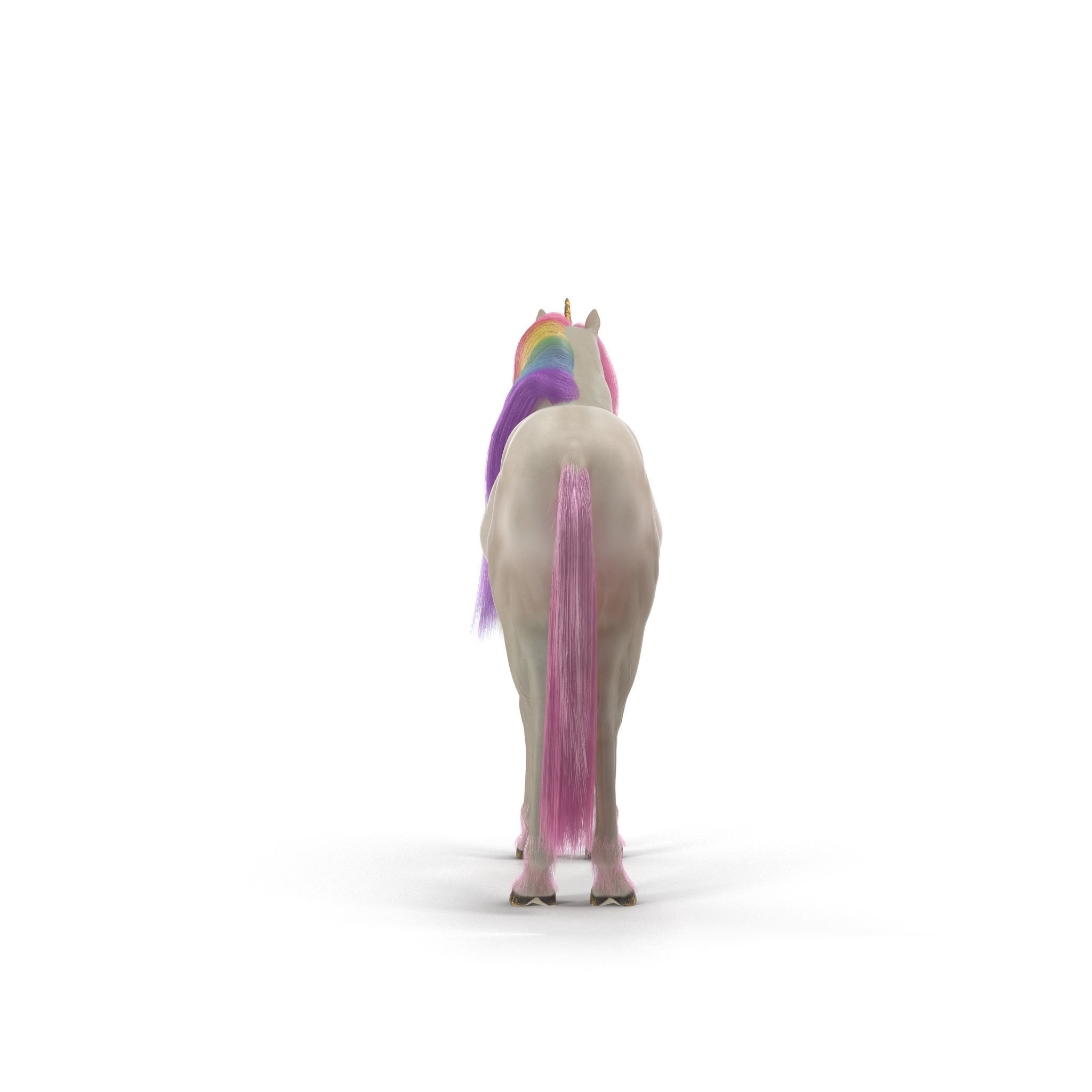 Unicorn with rainbow mane 3D model_9