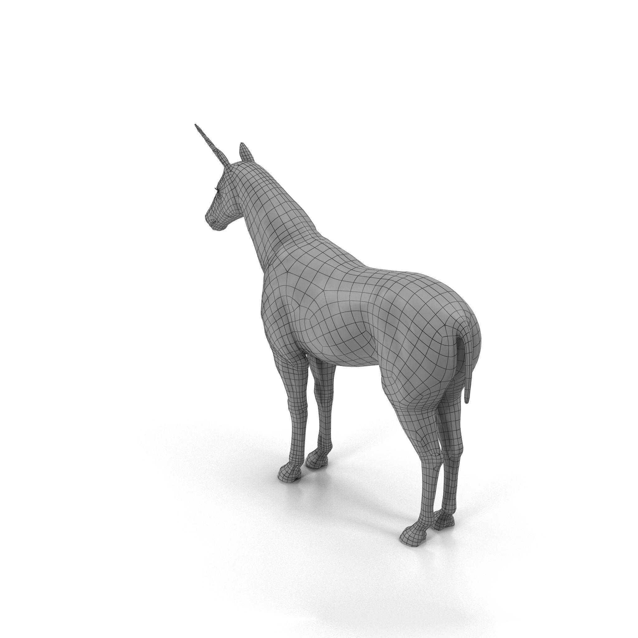 Unicorn with rainbow mane 3D model_14