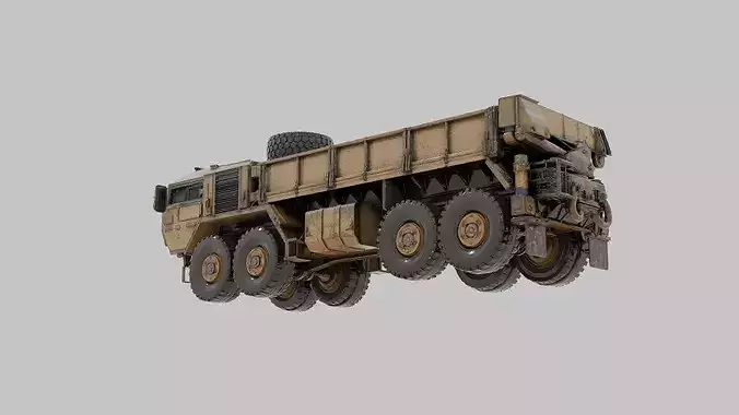 Game Ready High Poly Military Transport Truck 3D Model